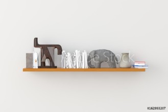 Bild på Stylish bookshelf room 3d render